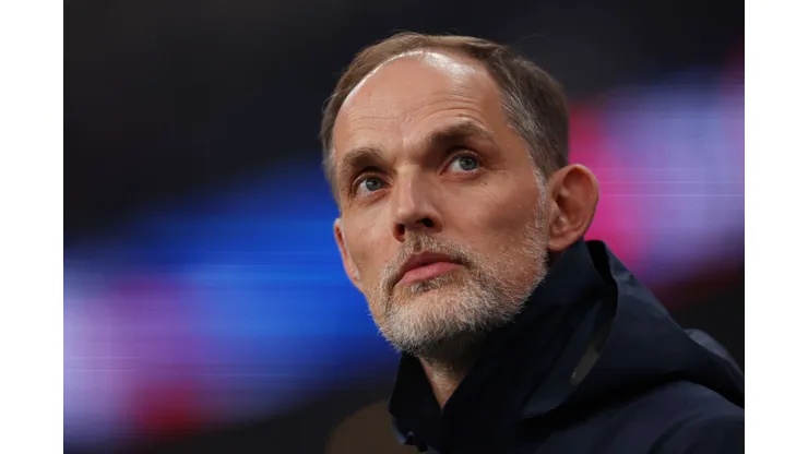 LONDON, ENGLAND - MARCH 24: Thomas Tuchel, Head Coach of England, looks on prior to the FIFA World Cup 2026 European Qualifier between England and Latvia at Wembley Stadium on March 24, 2025 in London, England. (Photo by Harry Murphy/Getty Images)