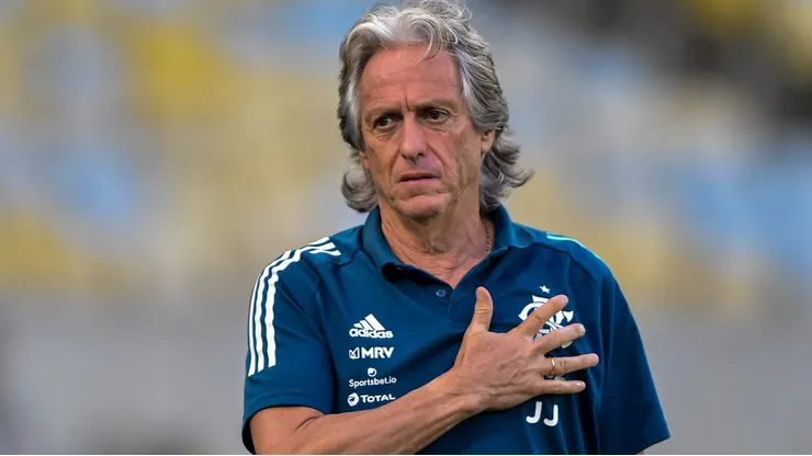 Jorge Jesus durante confronto entre Flamengo e Portuguesa no Campeonato Carioca de 2020.