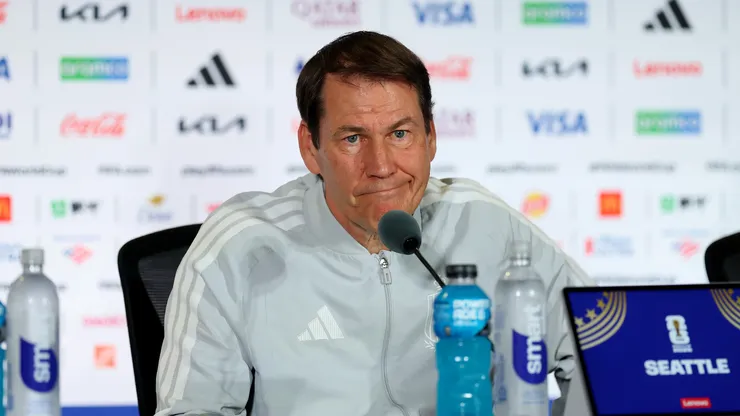 Rudi Garcia, Head Coach of Belgium, attends a press conference of Winner Match 82 one day ahead of the FIFA World Cup 2026 Round Of 16 match between Winner Match 81 and Winner Match 82 at Seattle Stadium on July 05, 2026 in Seattle, Washington. (Photo by Jamie Squire/Getty Images)
