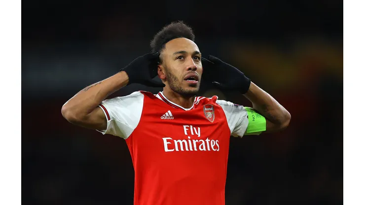 Aubameyang atuando no Arsenal em 2020