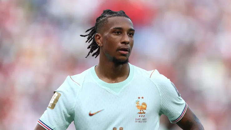 FOXBOROUGH, MASSACHUSETTS - JULY 09: Michael Olise #11 of France looks on during the FIFA World Cup 2026 Quarter Final match between France and Morocco at Boston Stadium on July 09, 2026 in Foxborough, Massachusetts. (Photo by Lars Baron/Getty Images)