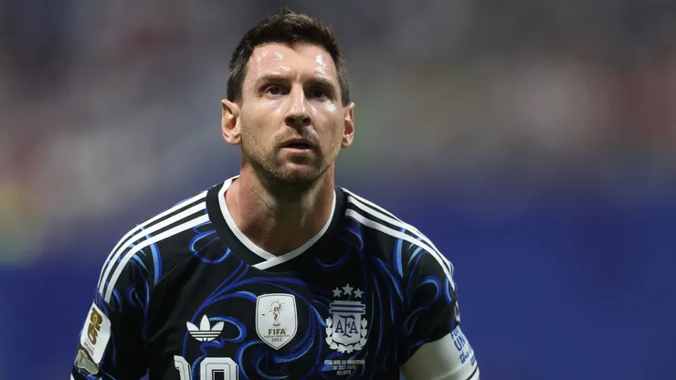 Lionel Messi #10 of Argentina during the FIFA World Cup 2026 Semi Final match between England and Argentina at Atlanta Stadium on July 15, 2026 in Atlanta, Georgia. (Photo by Richard Pelham/Getty Images)