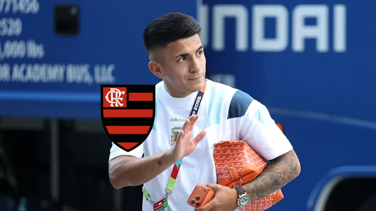 Thiago Almada #16 (Argentina) chega ao estádio antes da partida contra o Egito pelas oitavas de final da Copa 2026 (Foto: Buda Mendes/Getty Images)