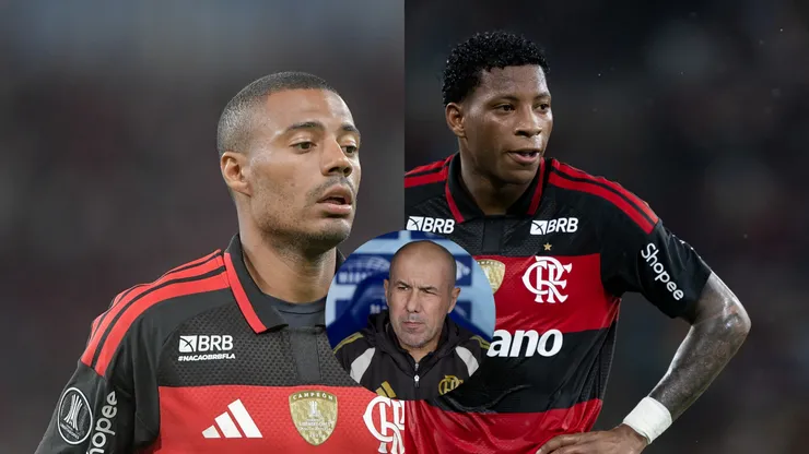 De La Cruz jogador do Flamengo durante partida/Plata jogador do Flamengo durante partida contra o Madureira/Leonardo Jardim técnico do Flamengo durante partida contra o Palmeiras (Fotos: Thiago Ribeiro/AGIF/Jorge Rodrigues/AGIF)