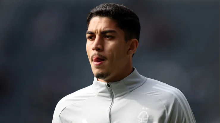 NEWCASTLE UPON TYNE, ENGLAND - OCTOBER 05: Jair Cunha of Nottingham Forest looks on prior to the Premier League match between Newcastle United and Nottingham Forest at St James' Park on October 05, 2025 in Newcastle upon Tyne, England. (Photo by George Wood/Getty Images)