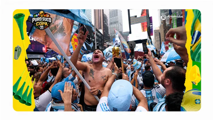 Torcida argentina vira Puro Suco de Copa na Times Square. Foto: Carl Recine/Getty Images