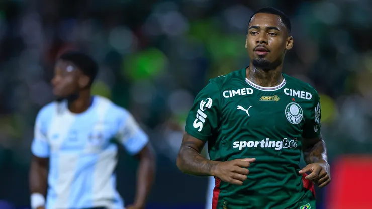 Allan jogador do Palmeiras durante partida contra o Gremio no estadio Arena Barueri pelo campeonato Brasileiro A 2026.