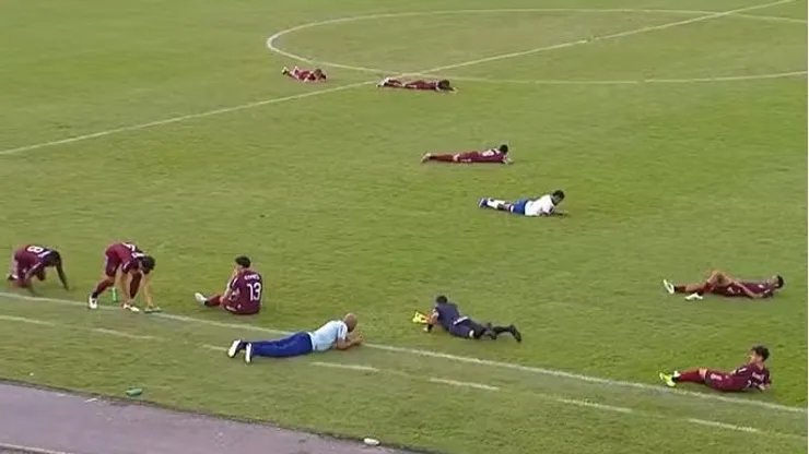 Abelhas causaram interrupção na final do Baianão sub-20. Foto: TVE/Reprodução