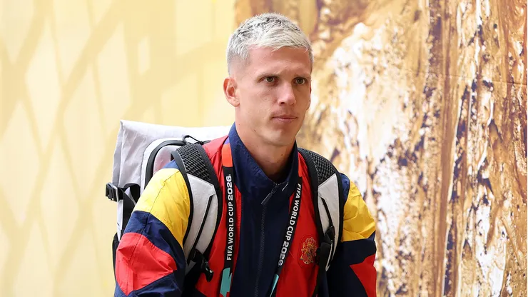 EAST RUTHERFORD, NEW JERSEY - JULY 19: Dani Olmo #10 of Spain arrives at the stadium before the FIFA World Cup 2026 Final match between Spain and Argentina at New York New Jersey Stadium on July 19, 2026 in East Rutherford, New Jersey. (Photo by Florencia Tan Jun/Getty Images)