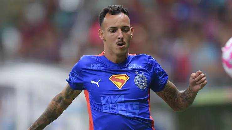 Iago Borduchi jogador do Bahia durante partida contra o Gremio no estadio Arena Fonte Nova pelo campeonato Brasileiro A 2025. Foto: Jhony Pinho/AGIF
